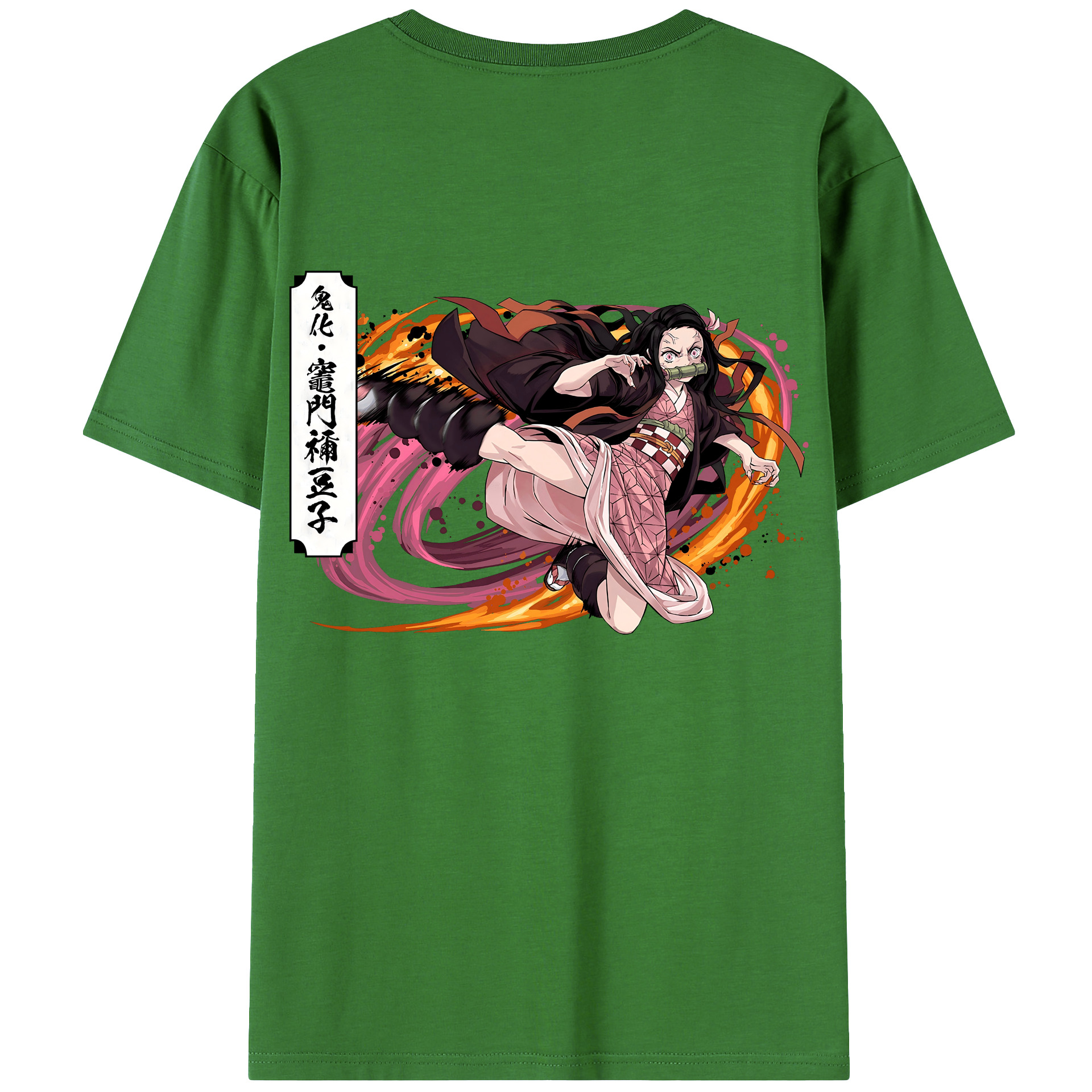 （画像用） 鬼滅の刃（きめつのやいば）竈門 禰󠄀豆子／かまど ねずこ Kamado Nezuko レディース半袖Tシャツ(バックプリント)